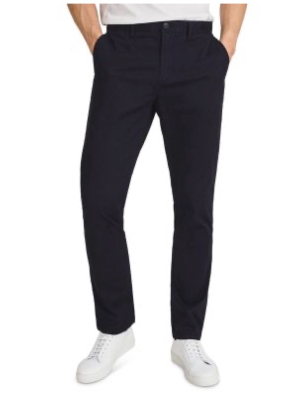 Reiss Pitch Slim Fit Washed Chinos Navy Blue Slim  Waist Trousers Mens  30x29